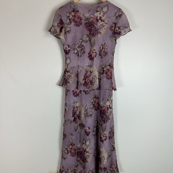Women's Miss Dorby Vintage Maxi Dress Size 8 Rose Floral Crinkle Fairy Cottage - Picture 3 of 5